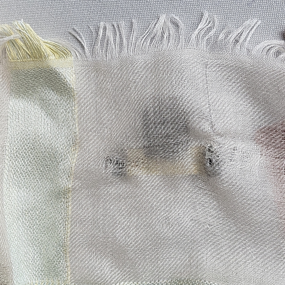 NWT$825 Loro Piana Large Square Stripe Cashmere & Silk Fringe Scarf Shawl - Picture 12 of 14